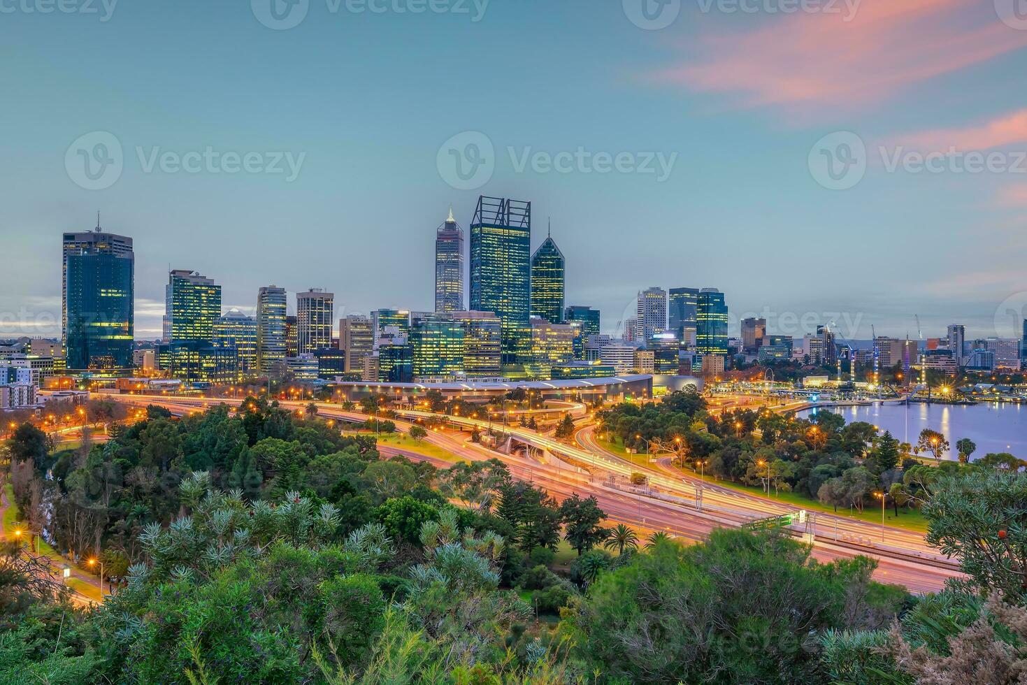 Perth downtown city skyline cityscape of Australia photo