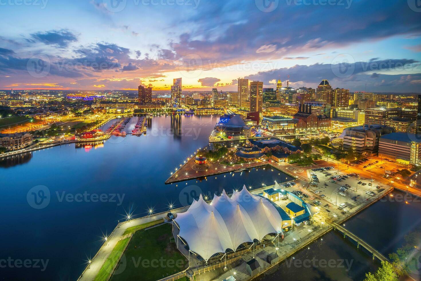 Downtown Baltiimore city skyline cityscape of Maryland photo