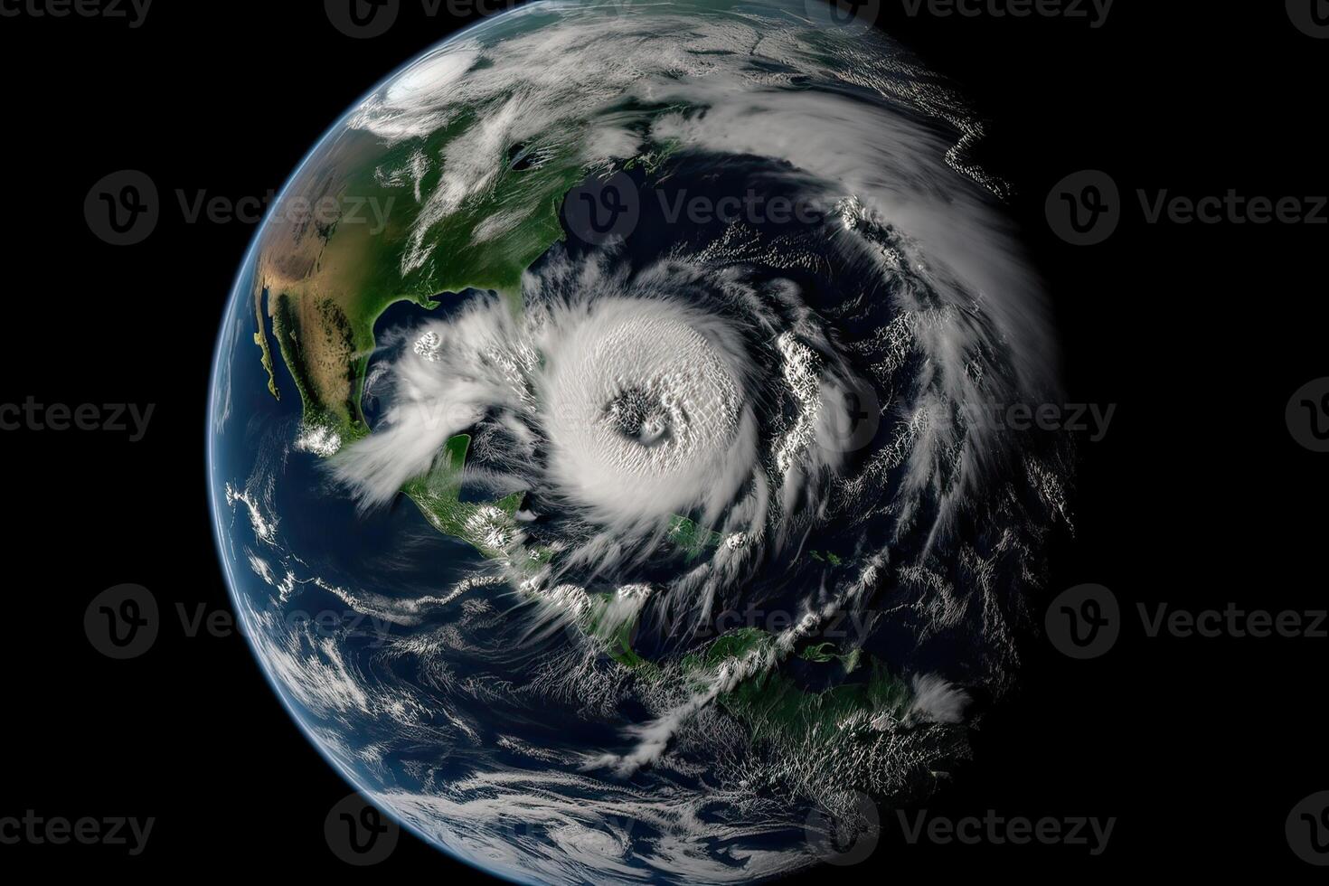 Super Typhoon, tropical storm, cyclone, hurricane, tornado, over ocean. Weather background. Typhoon, storm, windstorm, superstorm, gale moves to the ground. . photo