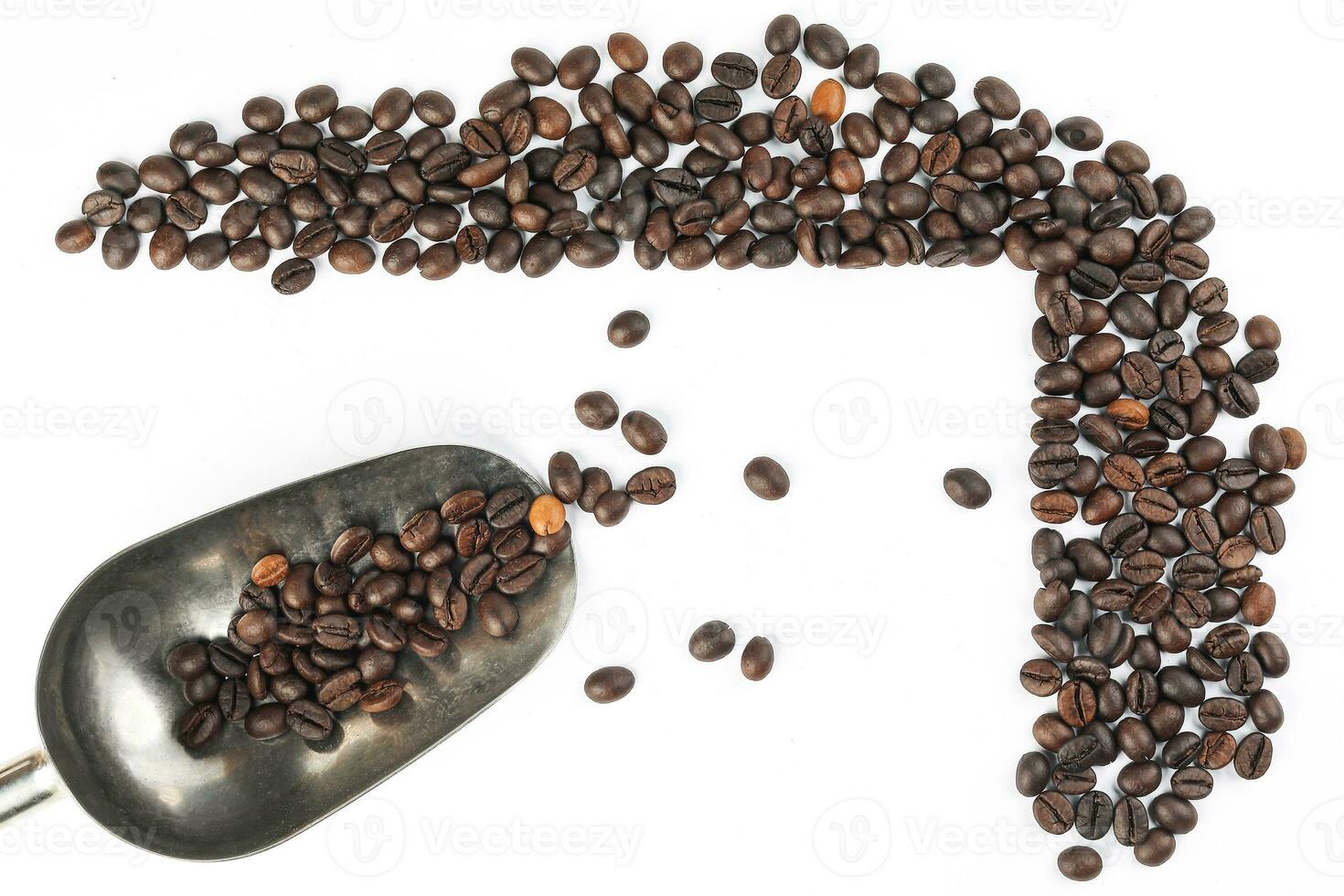 Coffee Been frame border on white background empty text space photo