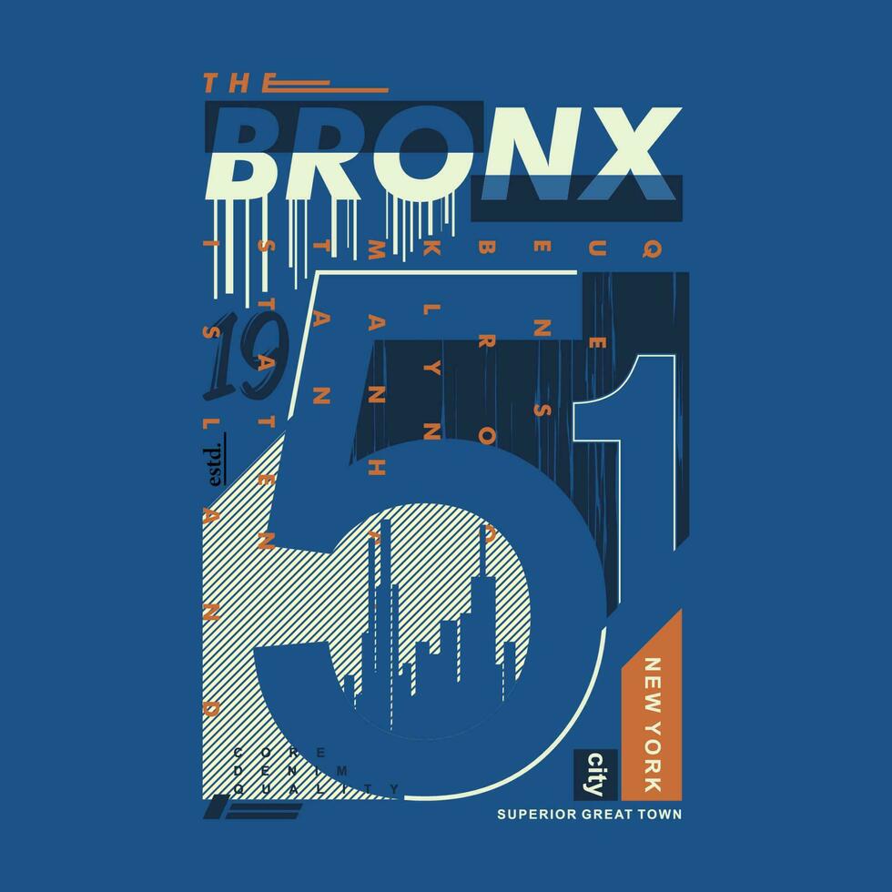 el bronx gráfico, tipografía vector, t camisa diseño, ilustración, bueno para casual estilo vector