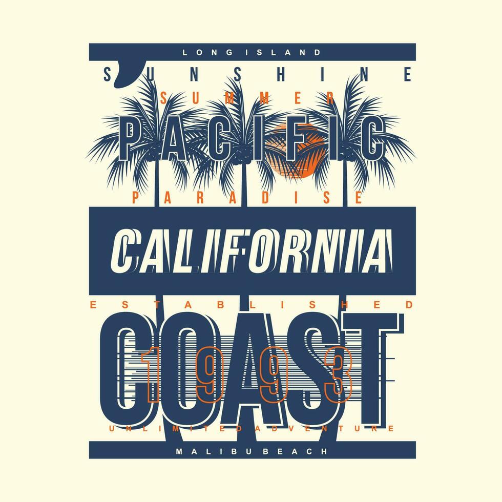 California Pacífico costa resumen gráfico, tipografía vector, t camisa imprimir, y otro utilizar vector