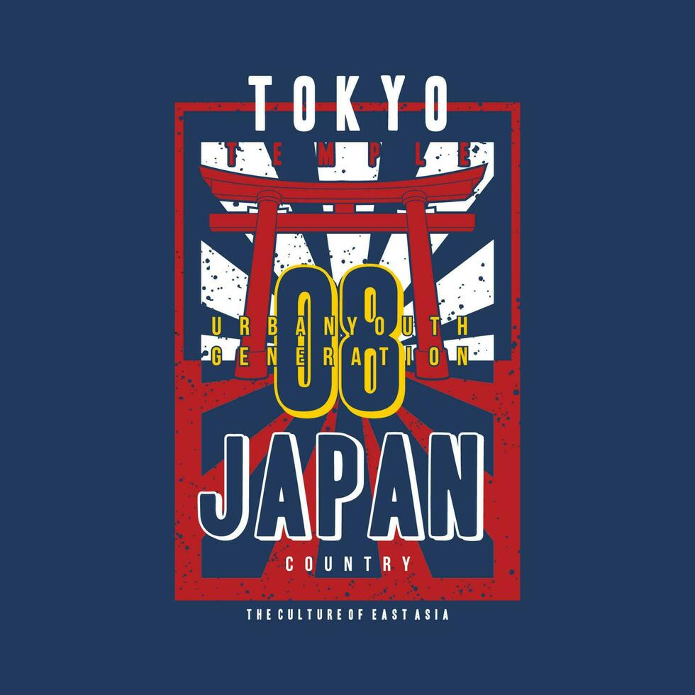 tokyo temple graphic typography, t shirt vector, design fashion, illustration, good for casual style vector