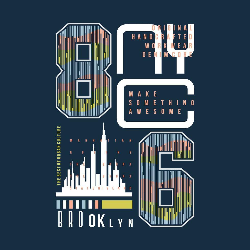 brooklyn nuevo York resumen gráfico, tipografía vector, t camisa diseño ilustración, bueno para Listo imprimir, y otro utilizar vector