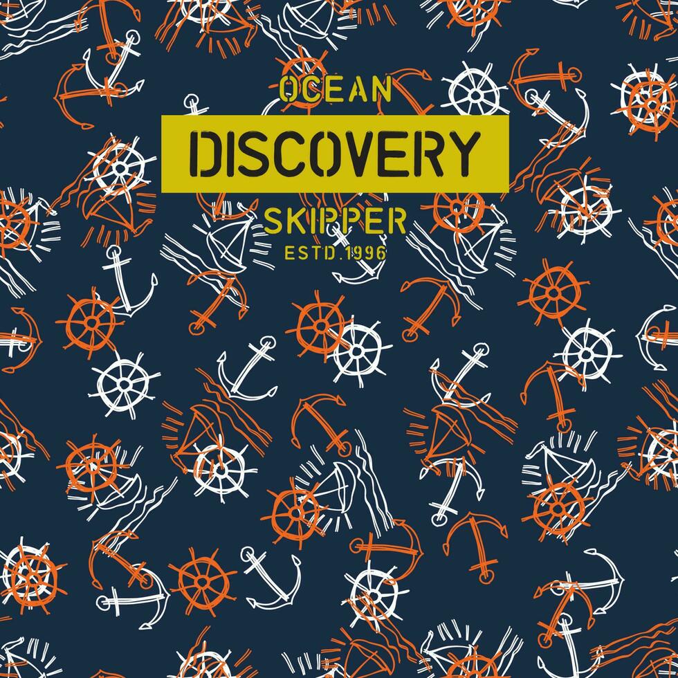 discovery seamless pattern, vector graphic background for print fabric and other use