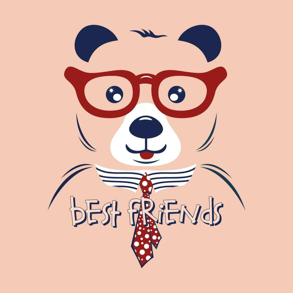 mejor amigos linda panda resumen gráfico t camisa diseño, tipografía vector, ilustración, casual estilo vector