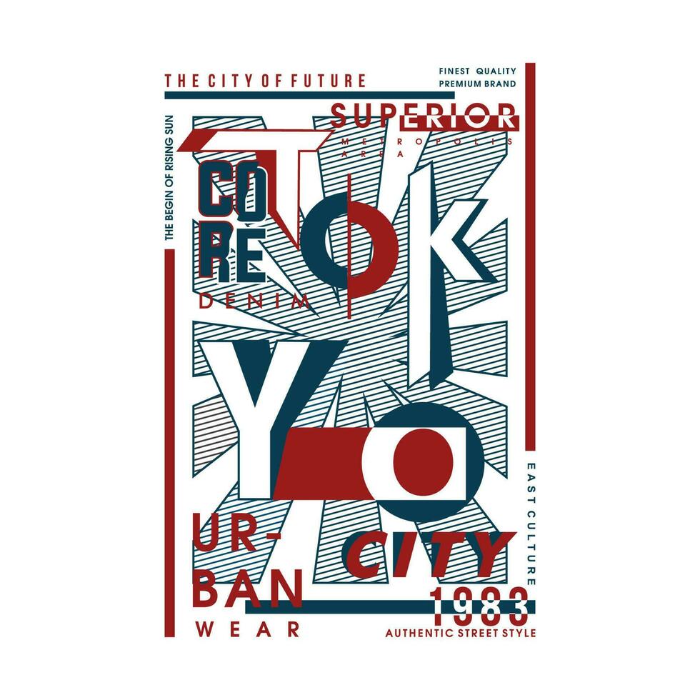 superior urban city tokyo japan graphic typography, t shirt vector, design fashion, illustration, good for casual style vector