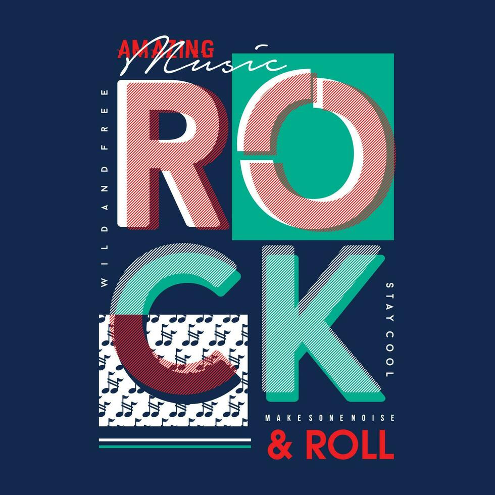 rock and roll young music culture, graphic typography, vector t shirt design, illustration, good for casual active