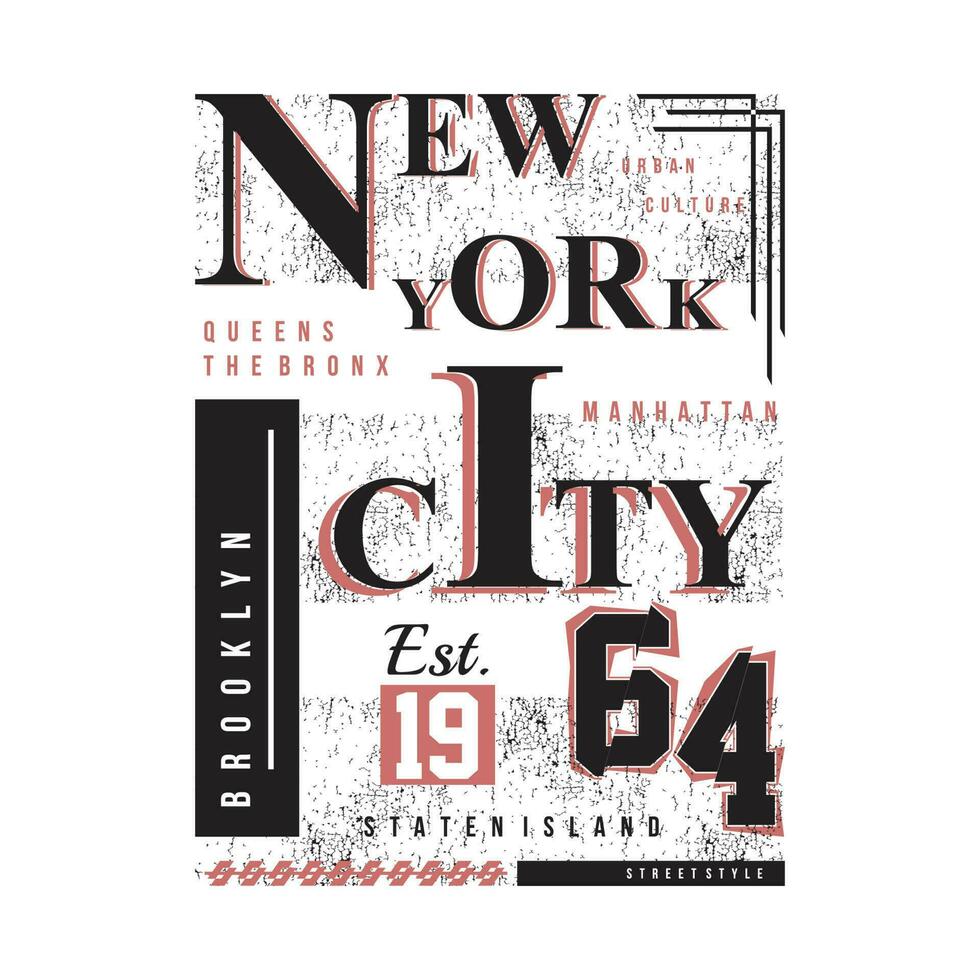 brooklyn new york city abstract graphic typography vector print