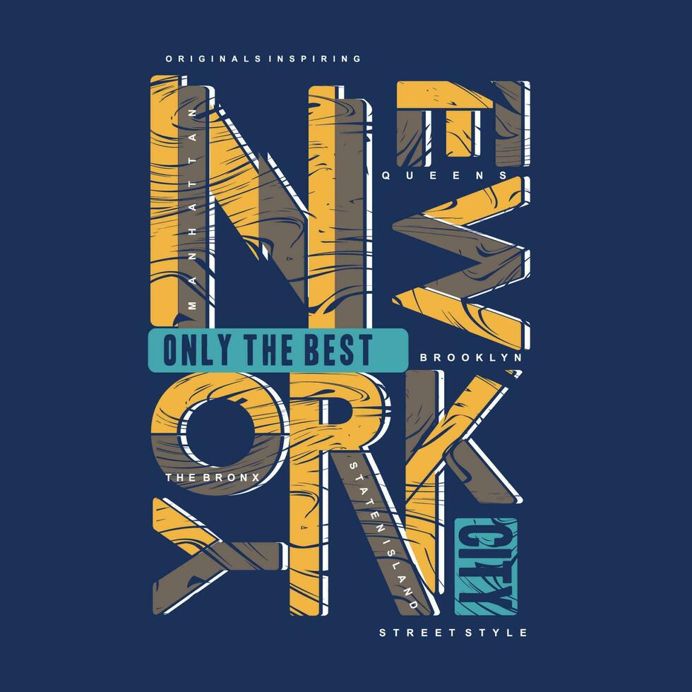 new york lettering typography vector, abstract wood texture graphic, illustration, for print t shirt vector