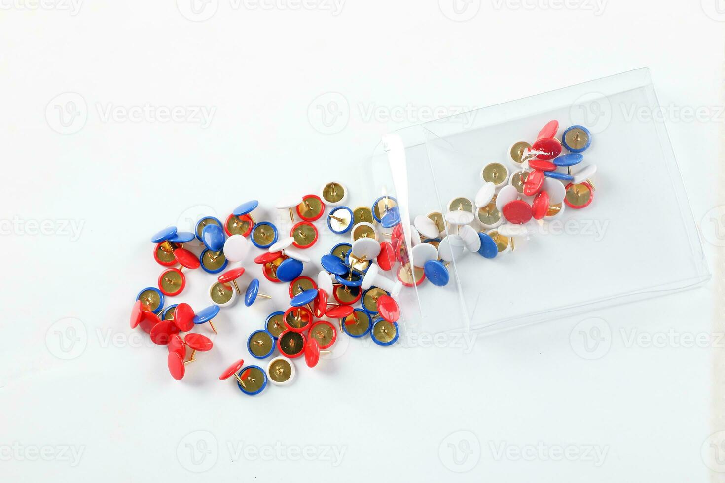Colorful board pin on white background photo