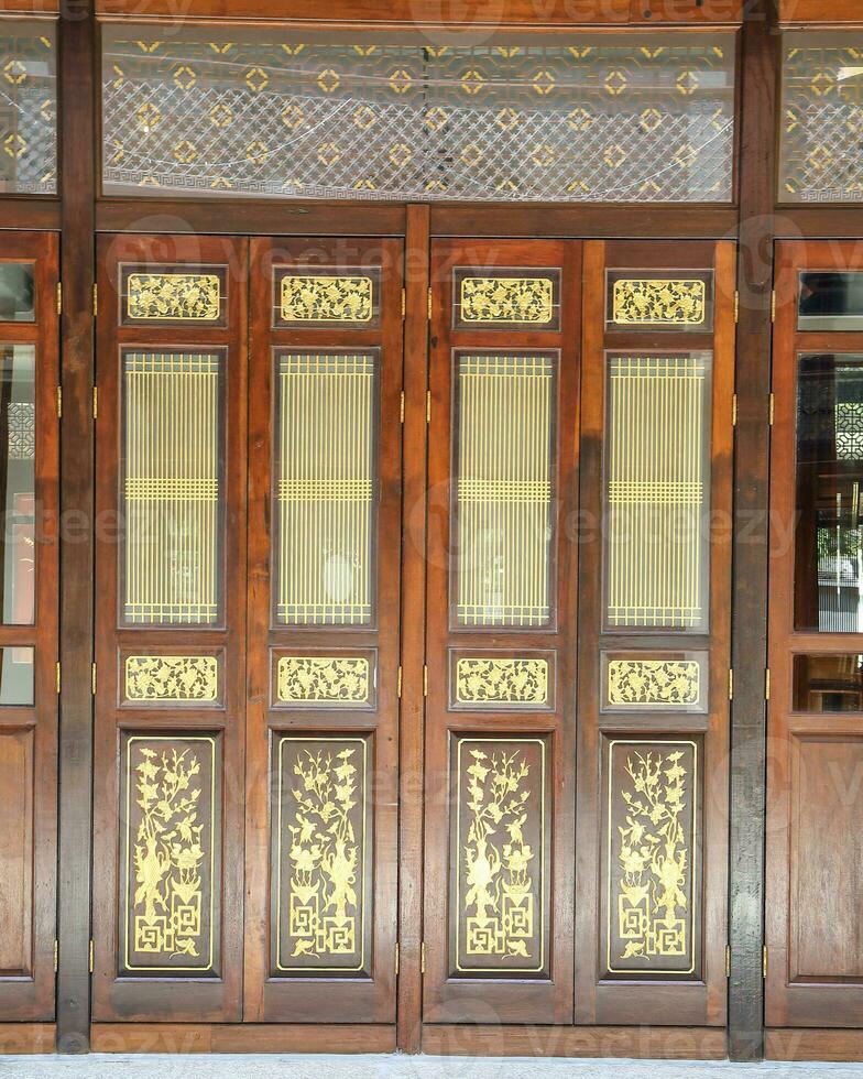 Oriental decorated door photo