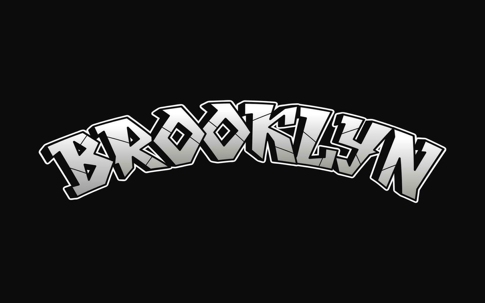 Brooklyn - single word, letters graffiti style. Vector hand drawn logo. Funny cool trippy word Brooklyn, fashion, graffiti style print t-shirt, poster concept