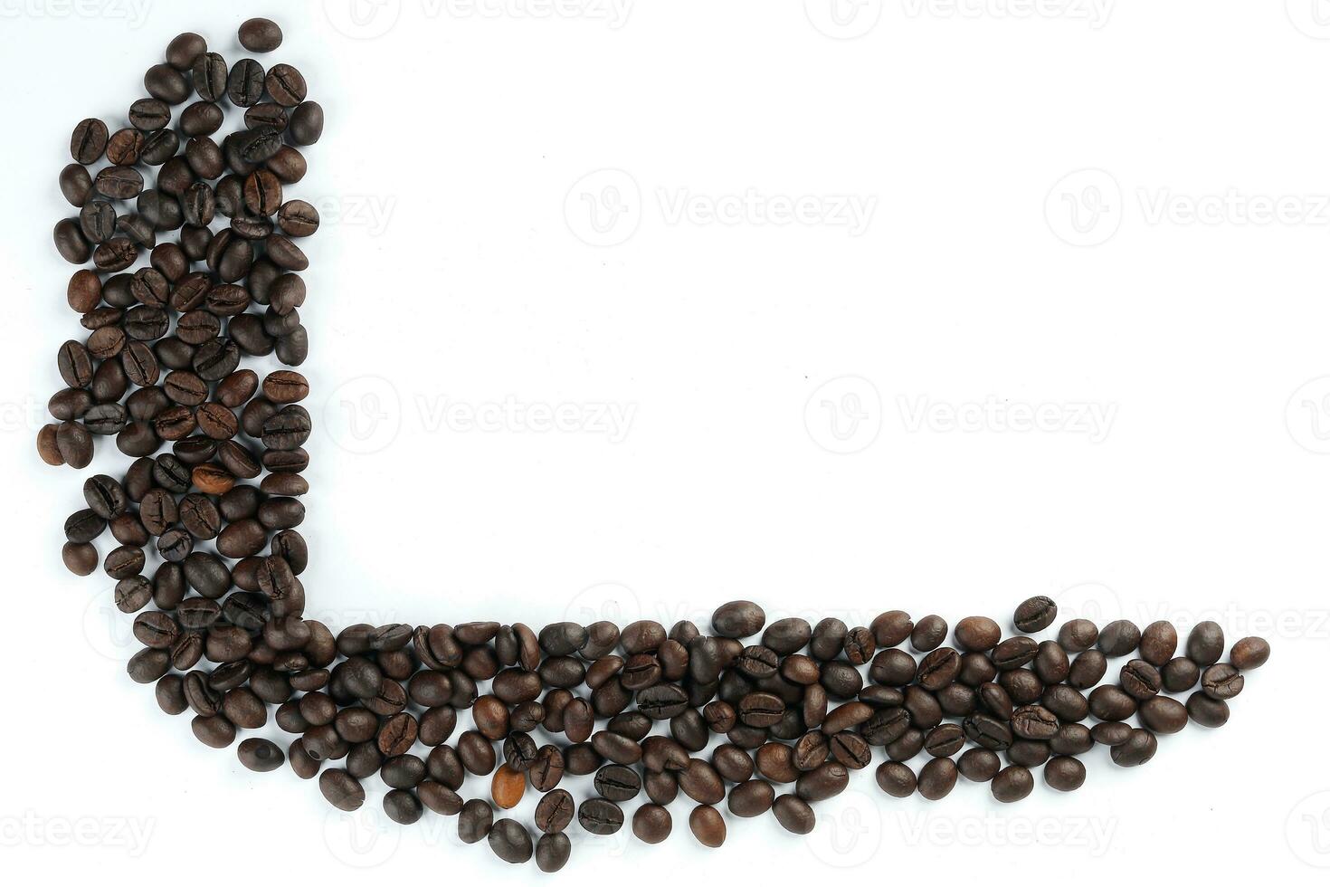 Coffee Been frame border on white background empty text space photo