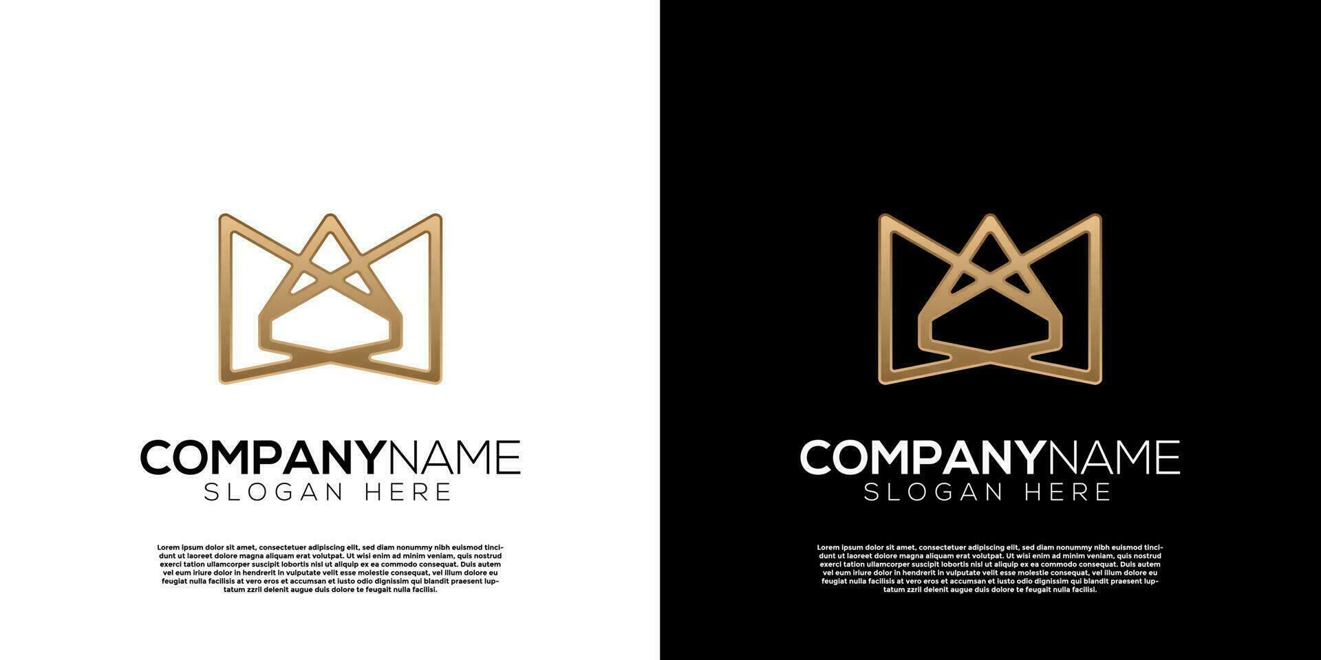 Vector golden crown m letter  logo. Creative logo inspiration