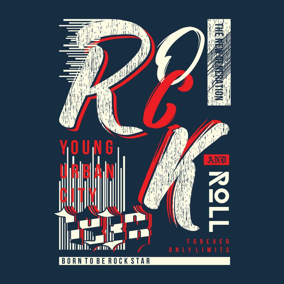 rock and rool young music culture, graphic typography, vector t shirt design, illustration, good for casual active