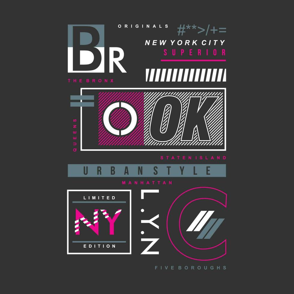 brooklyn letras tipografía vector, resumen gráfico, ilustración, para impresión t camisa vector