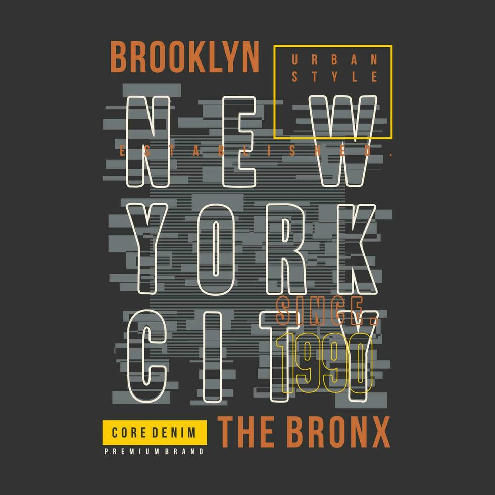 brooklyn lettering abstract typography vector, abstract graphic, illustration, for print t shirt vector