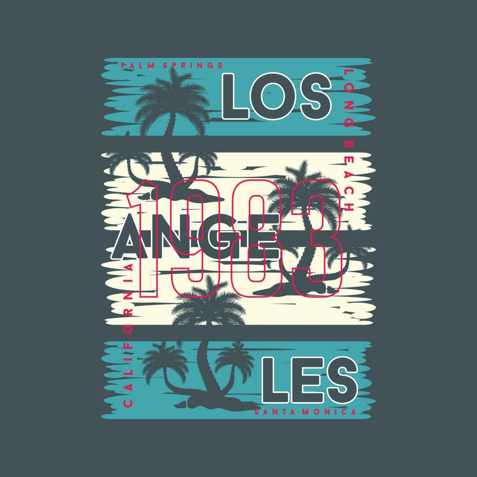 los angeles en playa tema gráficos diseño, surf tipografía, t camisa vectores, verano aventuras vector