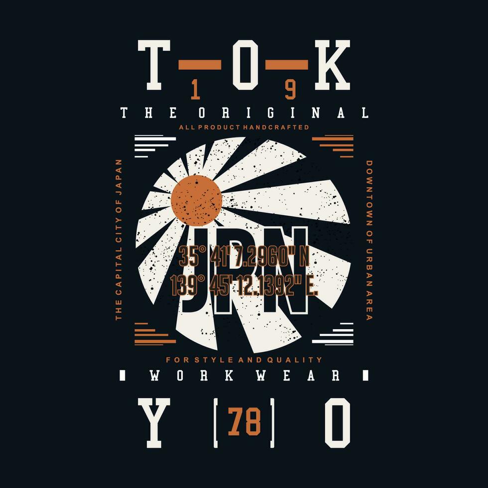 tokyo japan graphic typography, t shirt vector, design fashion, illustration, good for casual style vector