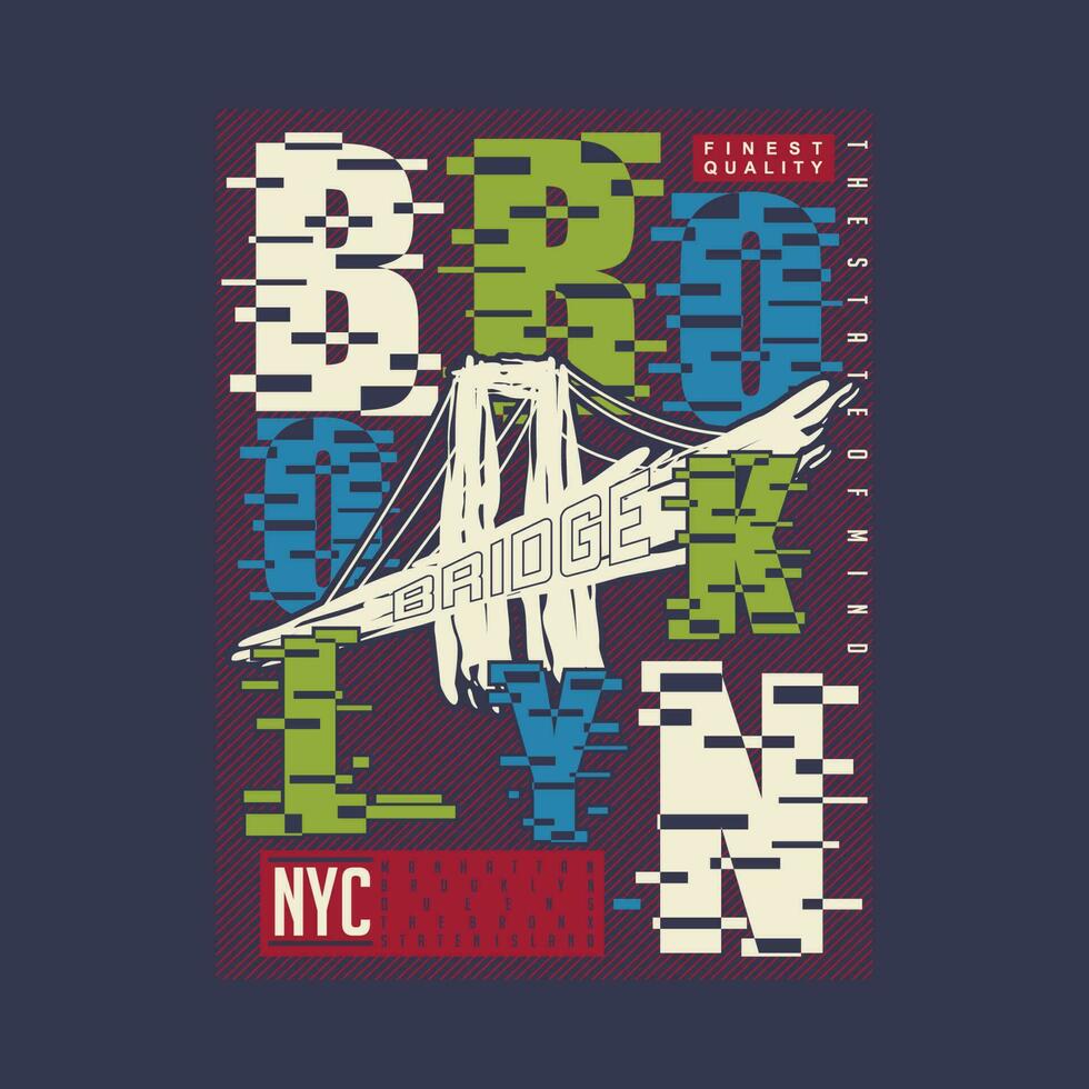 brooklyn resumen gráfico, tipografía vector, t camisa diseño ilustración, bueno para Listo imprimir, y otro utilizar vector