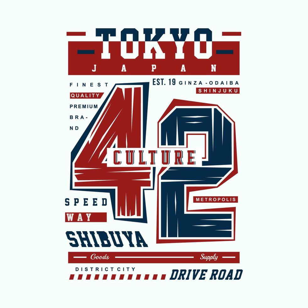 tokyo shibuya japan urban street, graphic design, typography vector illustration, modern style, for print t shirt