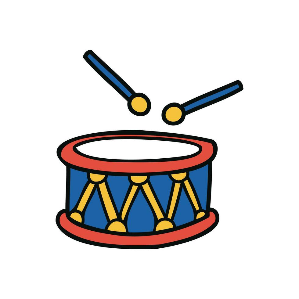 isolate drum illustration toy vector