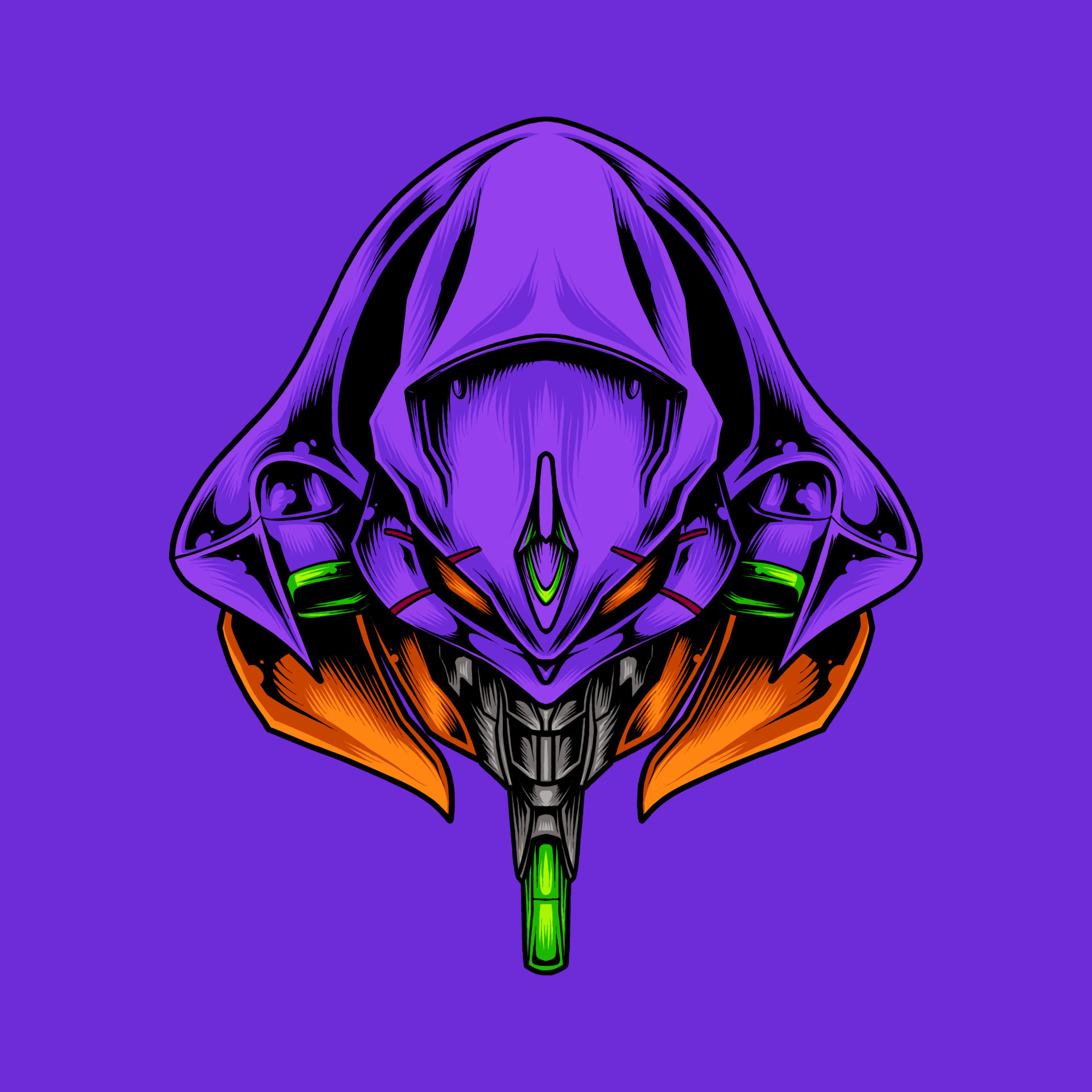 HEAD ROBOT FULL COLOR 24314562 Vector Art at Vecteezy