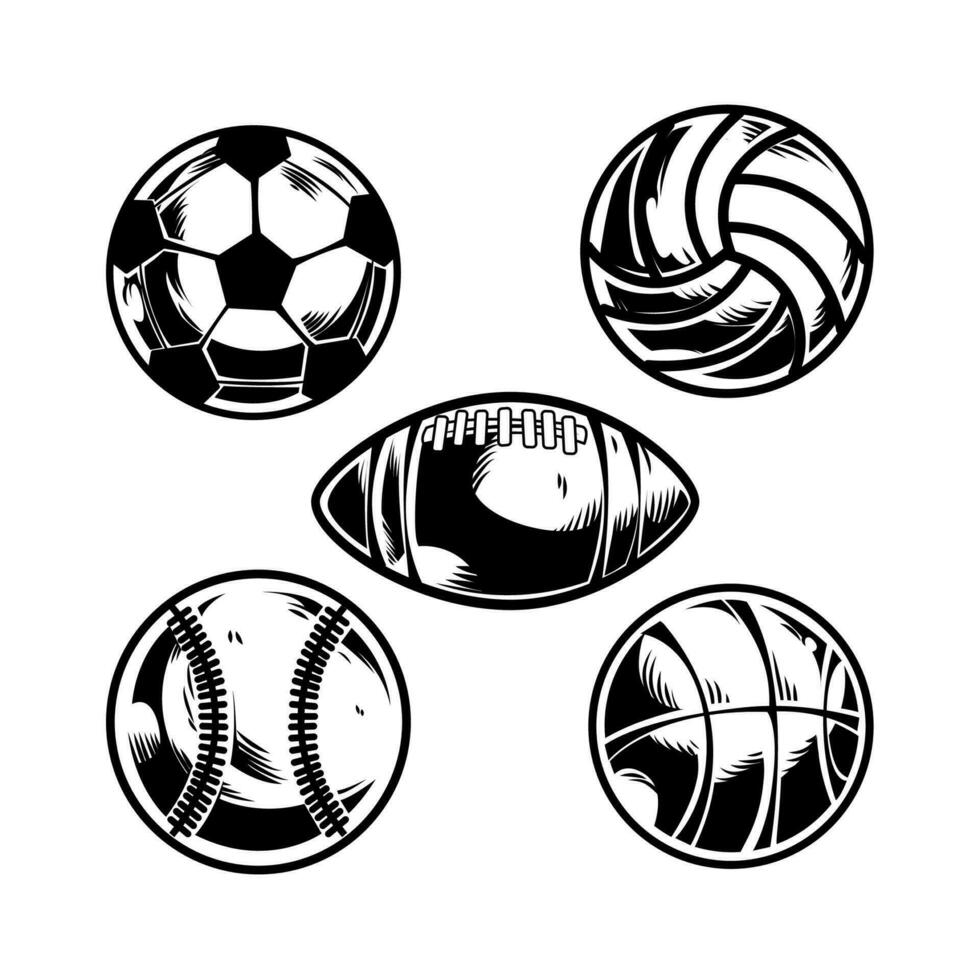 SPORT BALL BLACK AND WHITE vector