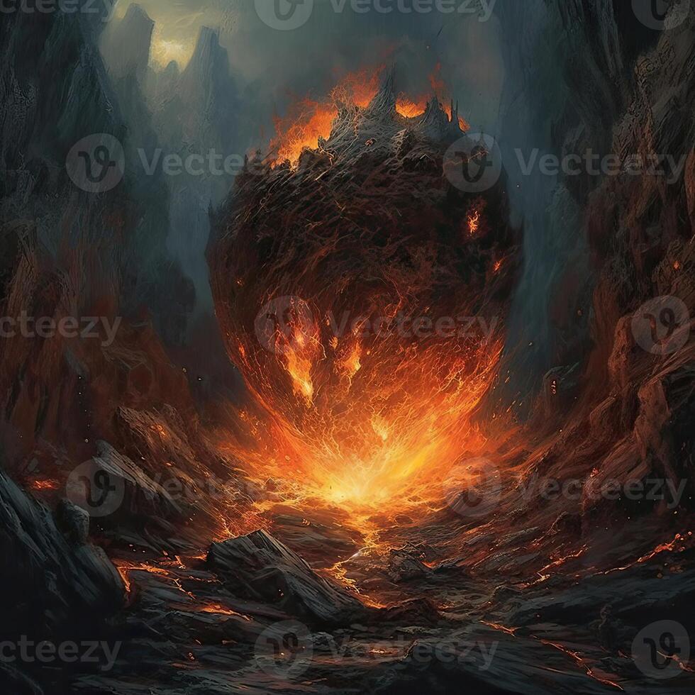 Fire flames texture on isolated black background. Perfect texture overlays for copy space. photo