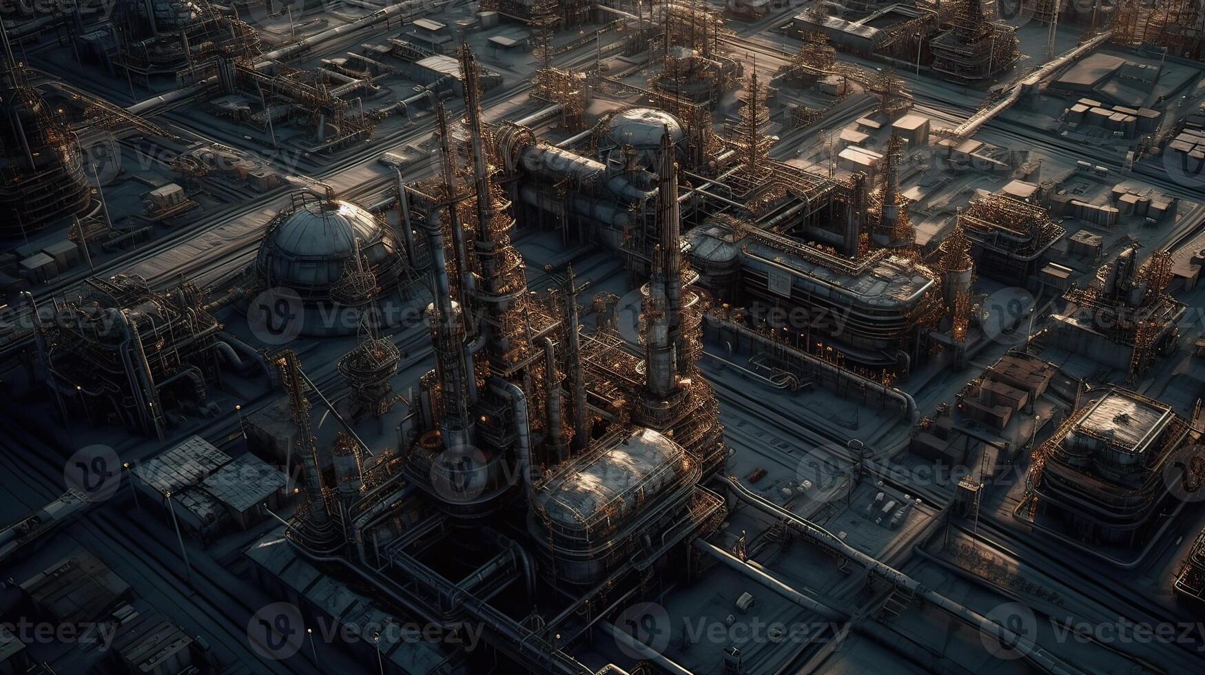 Aerial top view oil and gas refinery background, Business petrochemical industrial, Refinery oil and gas factory power and fuel energy, Ecosystem and healthy environment concepts. . photo