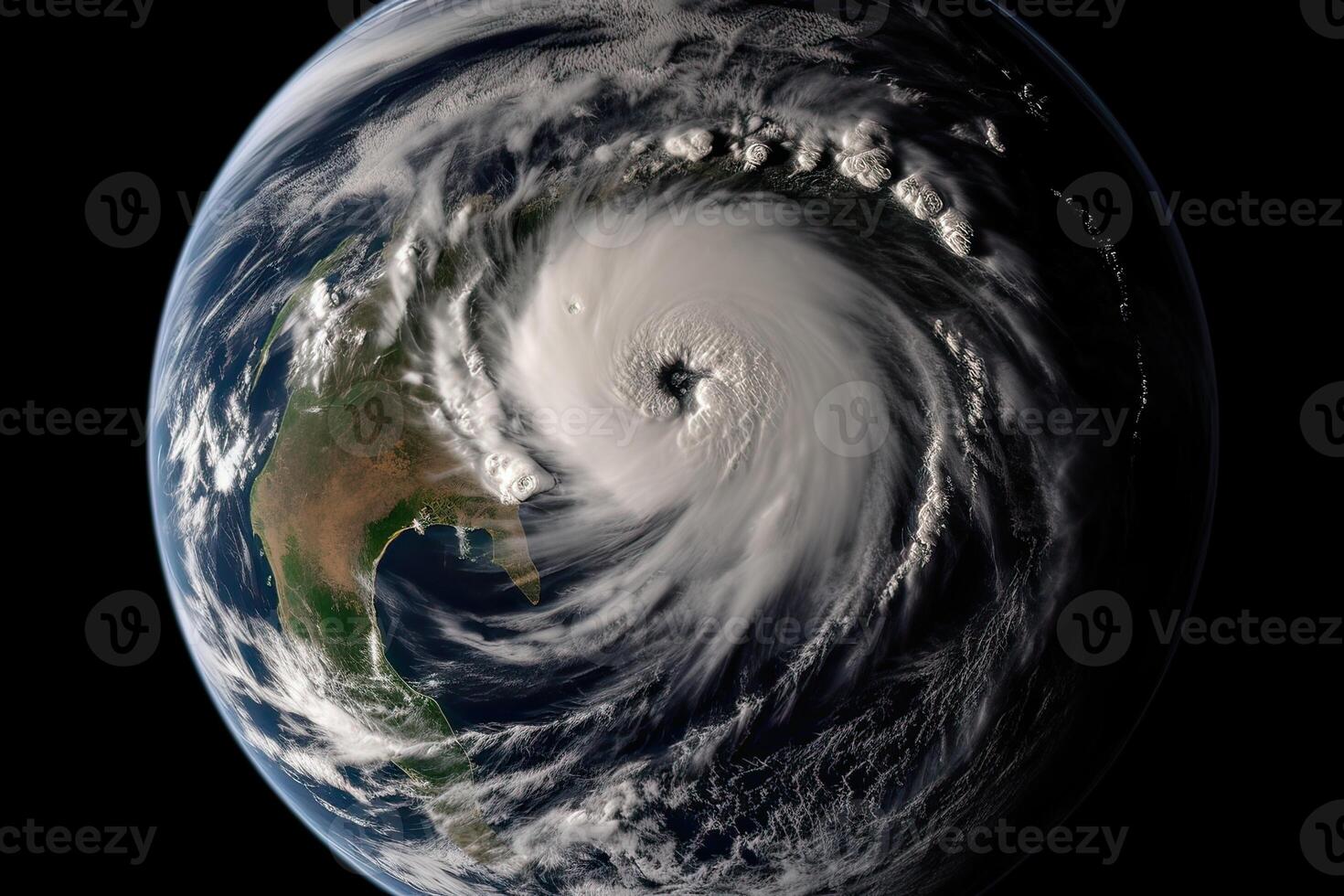 Super Typhoon, tropical storm, cyclone, hurricane, tornado, over ocean. Weather background. Typhoon, storm, windstorm, superstorm, gale moves to the ground. . photo