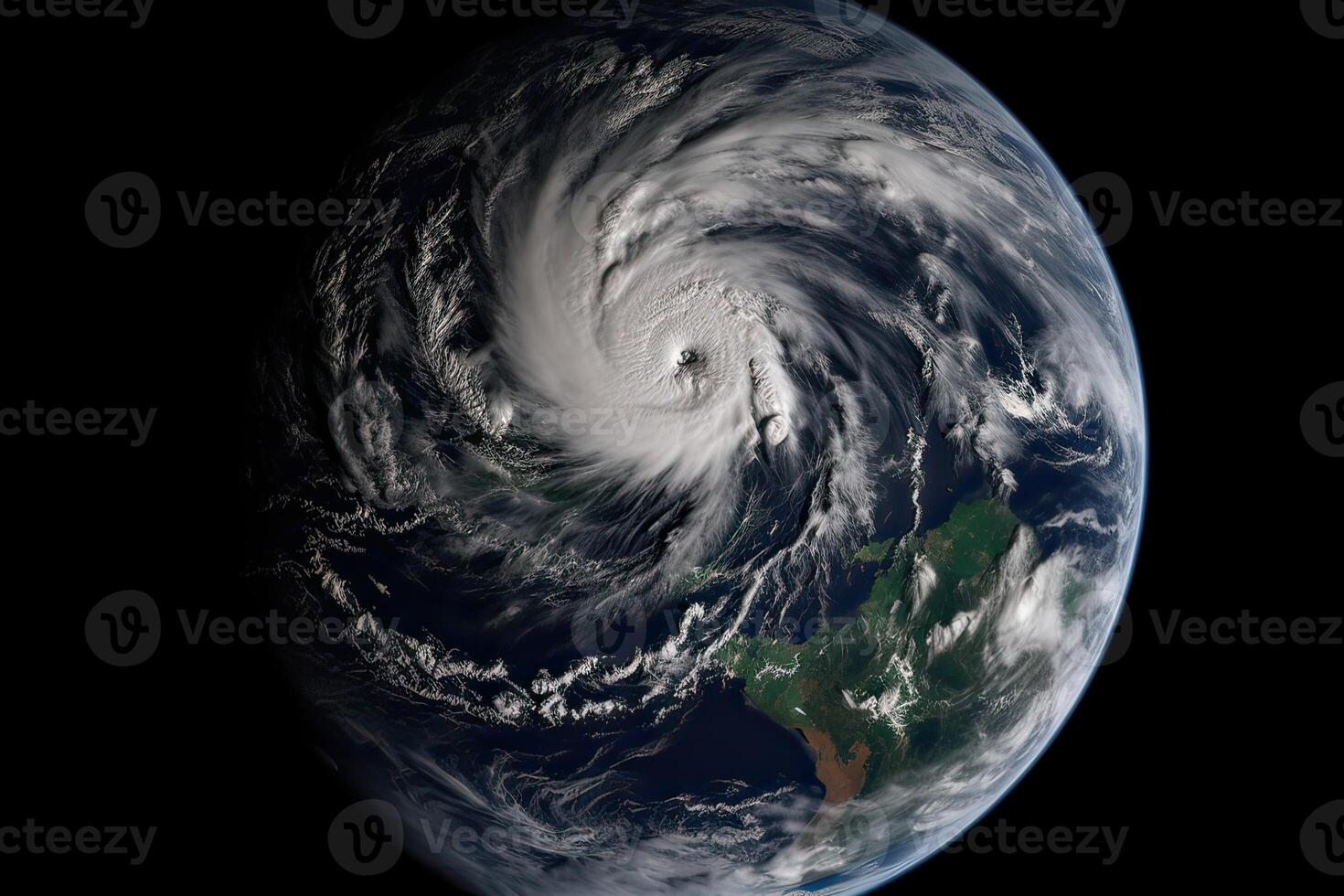 Super Typhoon, tropical storm, cyclone, hurricane, tornado, over ocean. Weather background. Typhoon, storm, windstorm, superstorm, gale moves to the ground. . photo