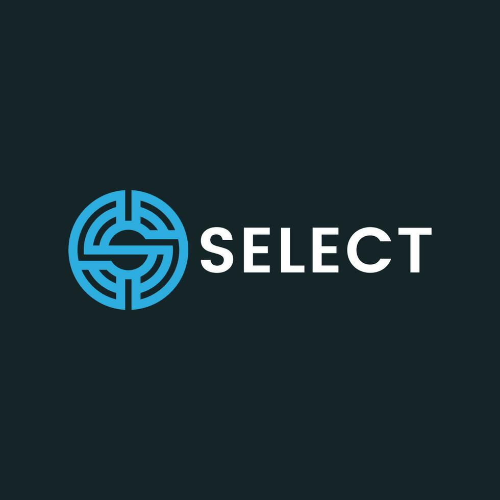 Letter S Circle Simple Monogram Logo vector