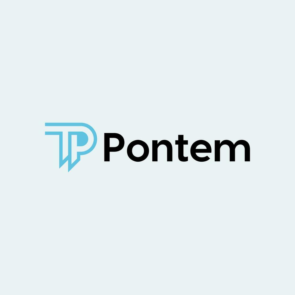 Letter PT TP Simple Modern Logo vector