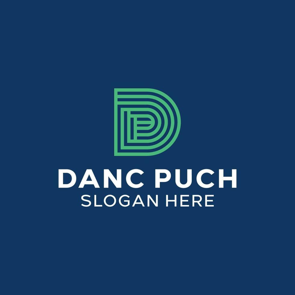 Letter DP PD Simple Modern Logo vector