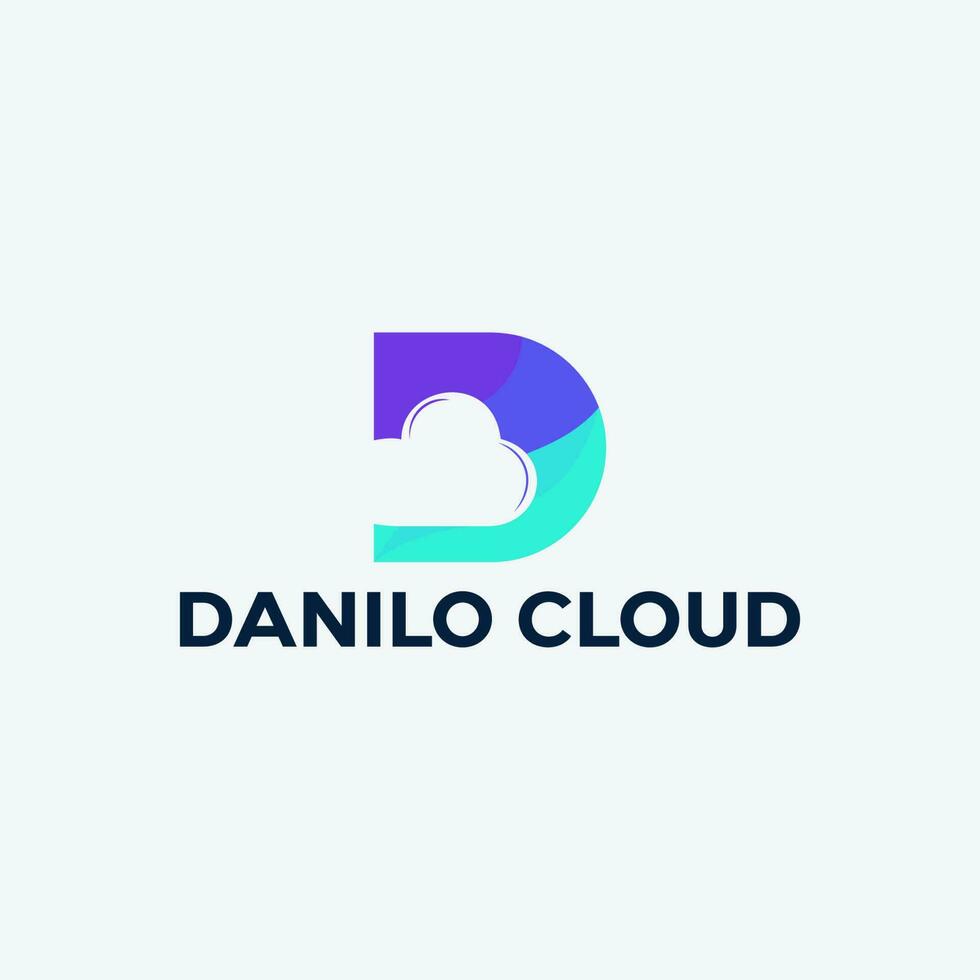 Letter D Cloud Simple Monogram Logo vector