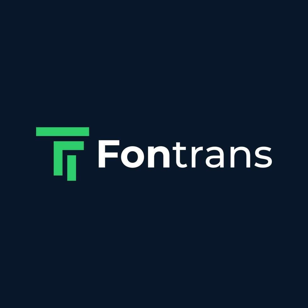 Letter FT TF Simple Monogram Logo vector