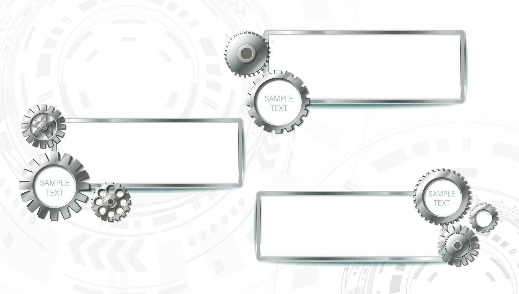 Infographic, team work, 3d realistic vector icon illustration. Metal gear wheels on tech background.