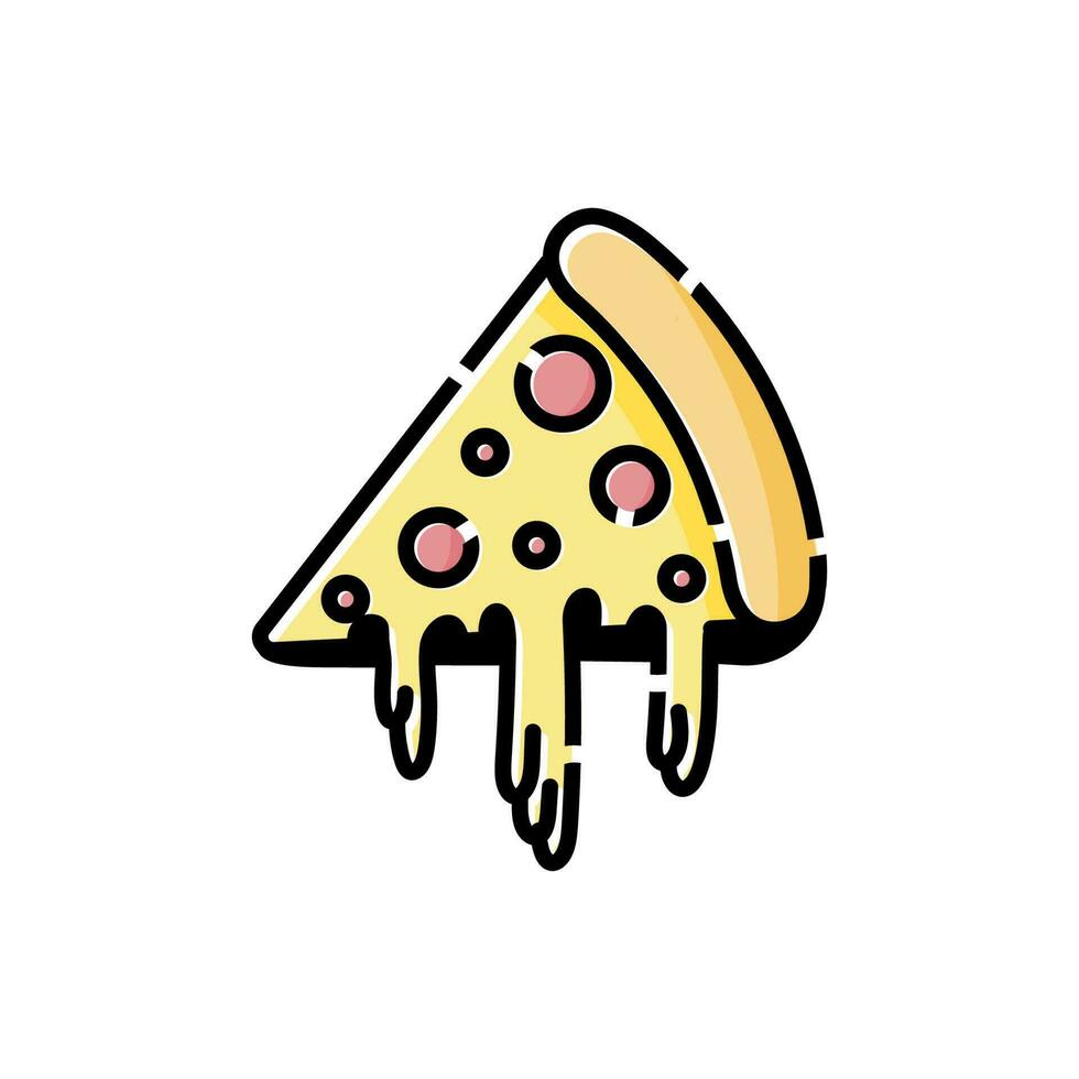 pizza slice illustration design, pizza design symbol. vector