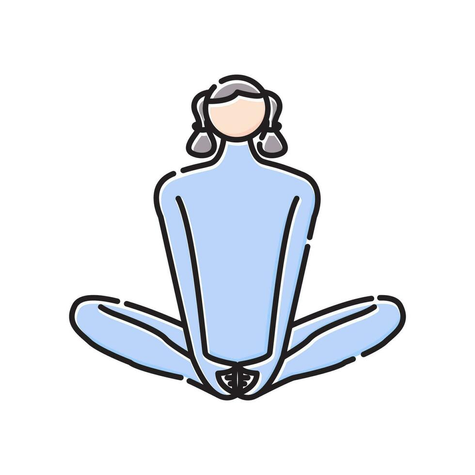 yoga actitud icono para plantilla, baddha konasana yoga icono firmar símbolo ilustración diseño. vector