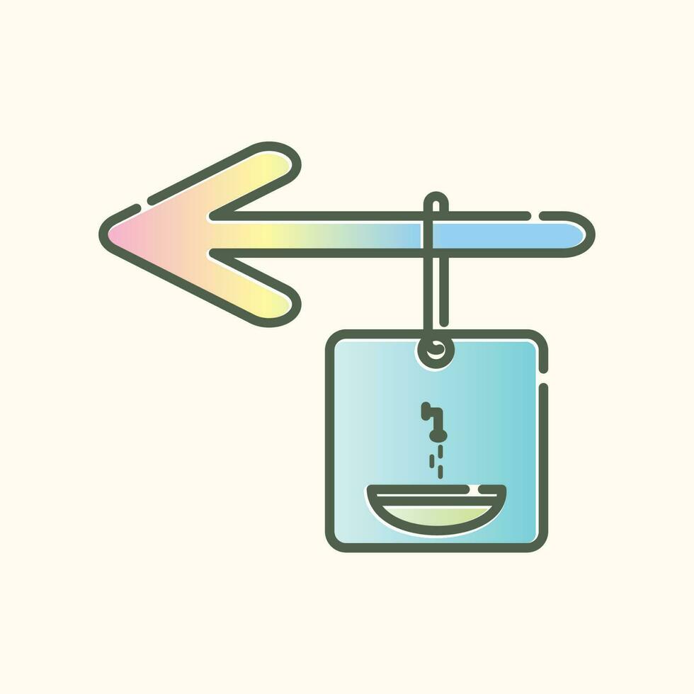 icon gradient color to toilet area vector