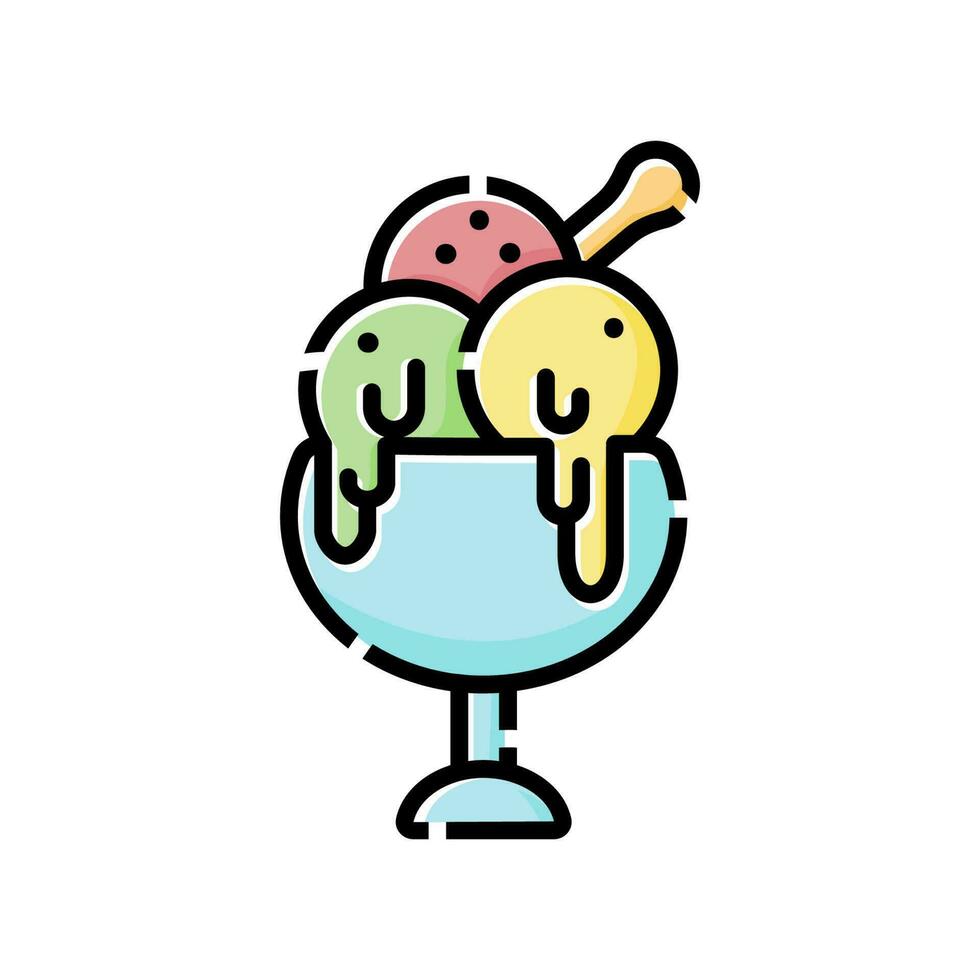 illustration design of a glass of ice cream, symbol design ice cream. vector