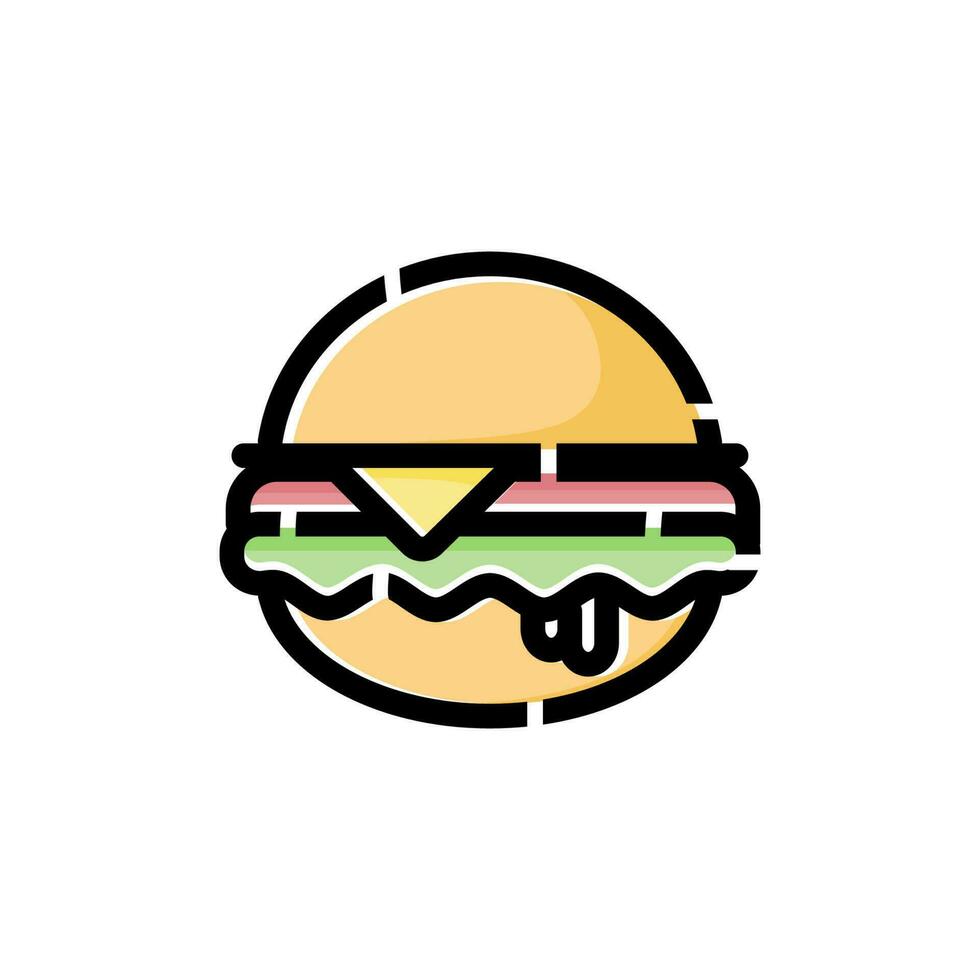 hamburger illustration design, burger design symbol. vector