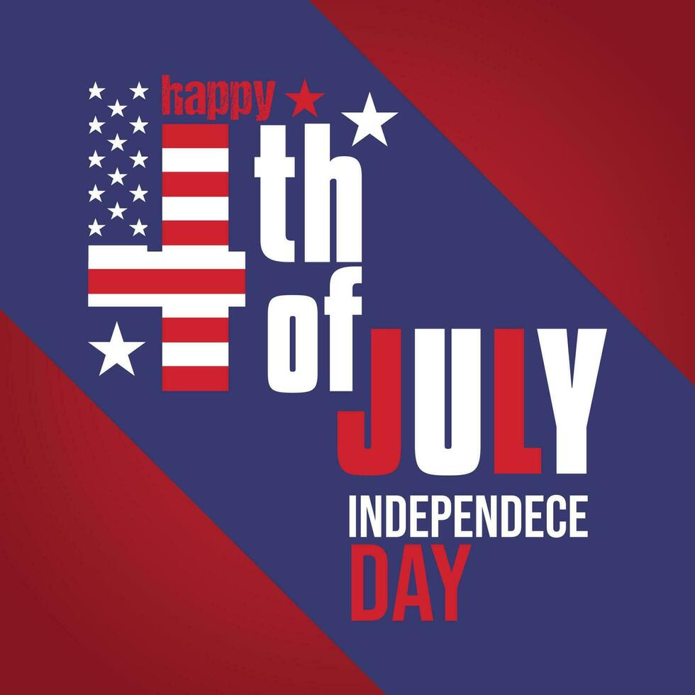 Happy independence day 4th of July holiday in the US. American independence day greeting card or poster design vector. vector