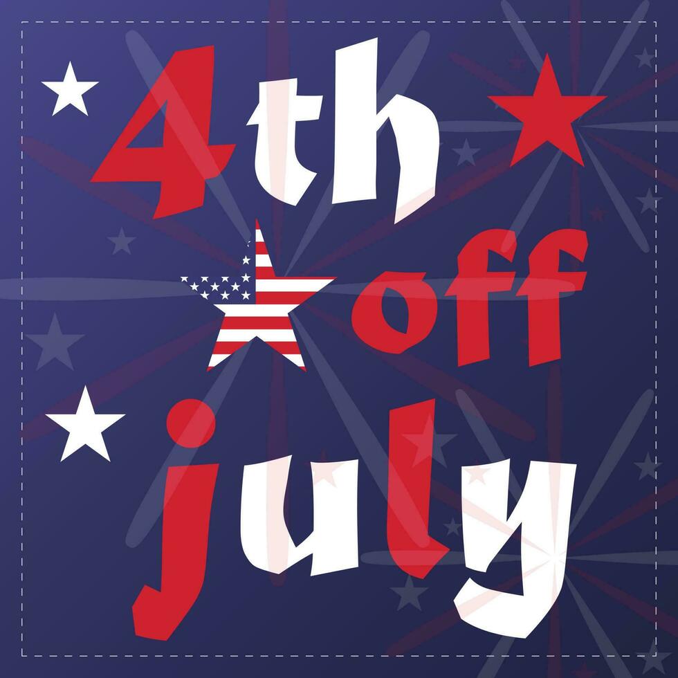 Happy independence day 4th of July holiday in the US. American independence day greeting card or poster design vector. vector