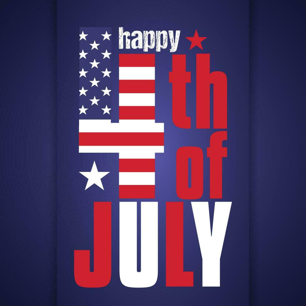 Happy independence day 4th of July holiday in the US. American independence day greeting card or poster design vector. vector