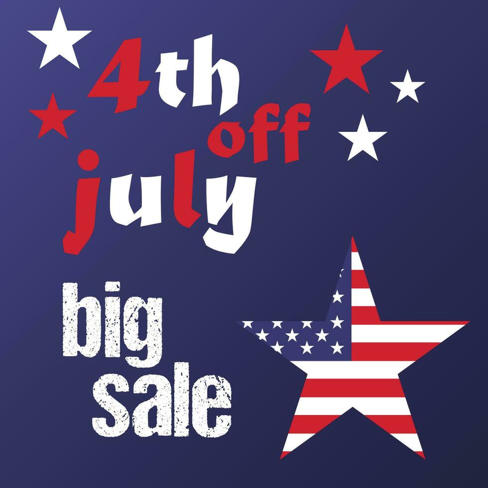 Happy independence day 4th of July holiday in the US. American independence day greeting card or poster design vector. vector