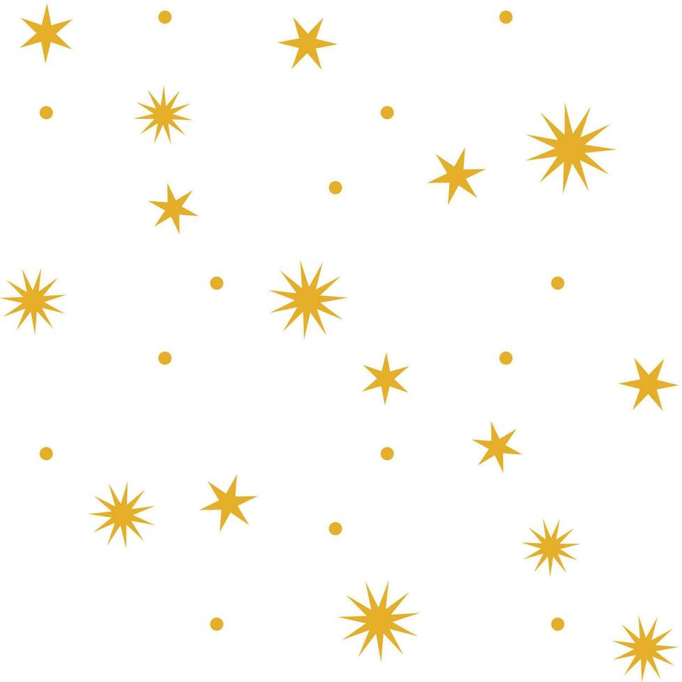 Seamless pattern with yellow stars on white background vector