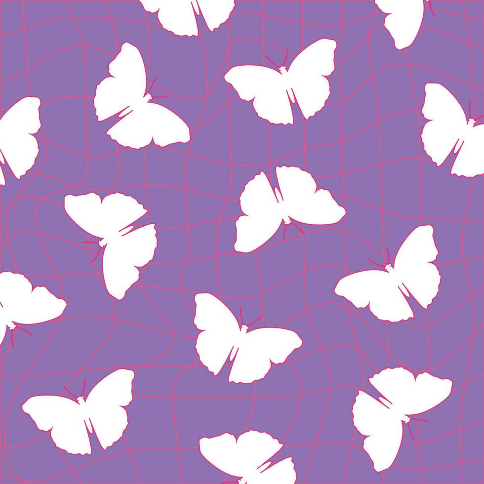 Y2k Aesthetic Background with Butterflies on Vibrant Checkered Mesh  24316699 Vector Art at Vecteezy